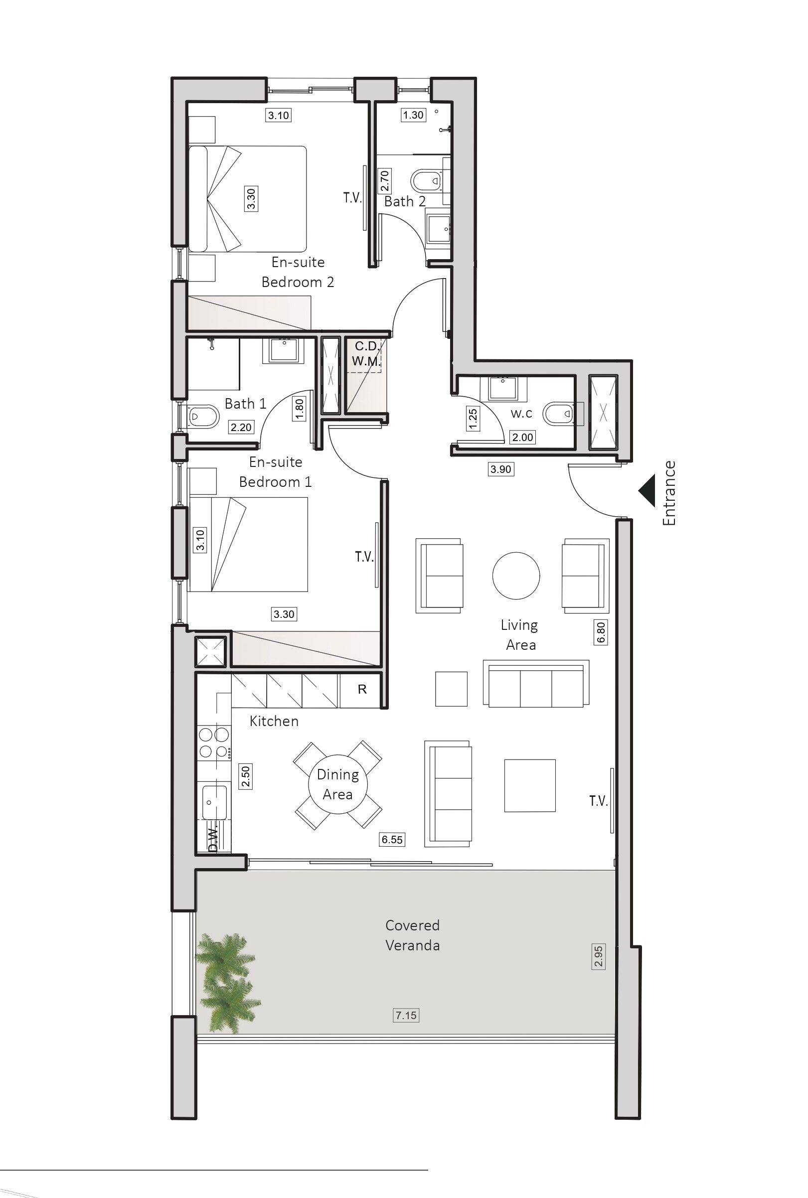2 BR Apartment in Arch Makarios III, Larnaca photo 13