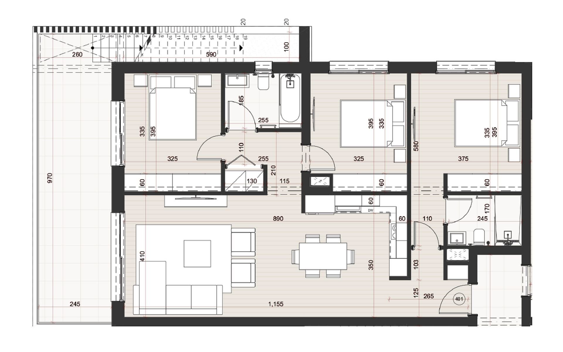 3 BR Penthouse in Mesa Geitonia photo 12