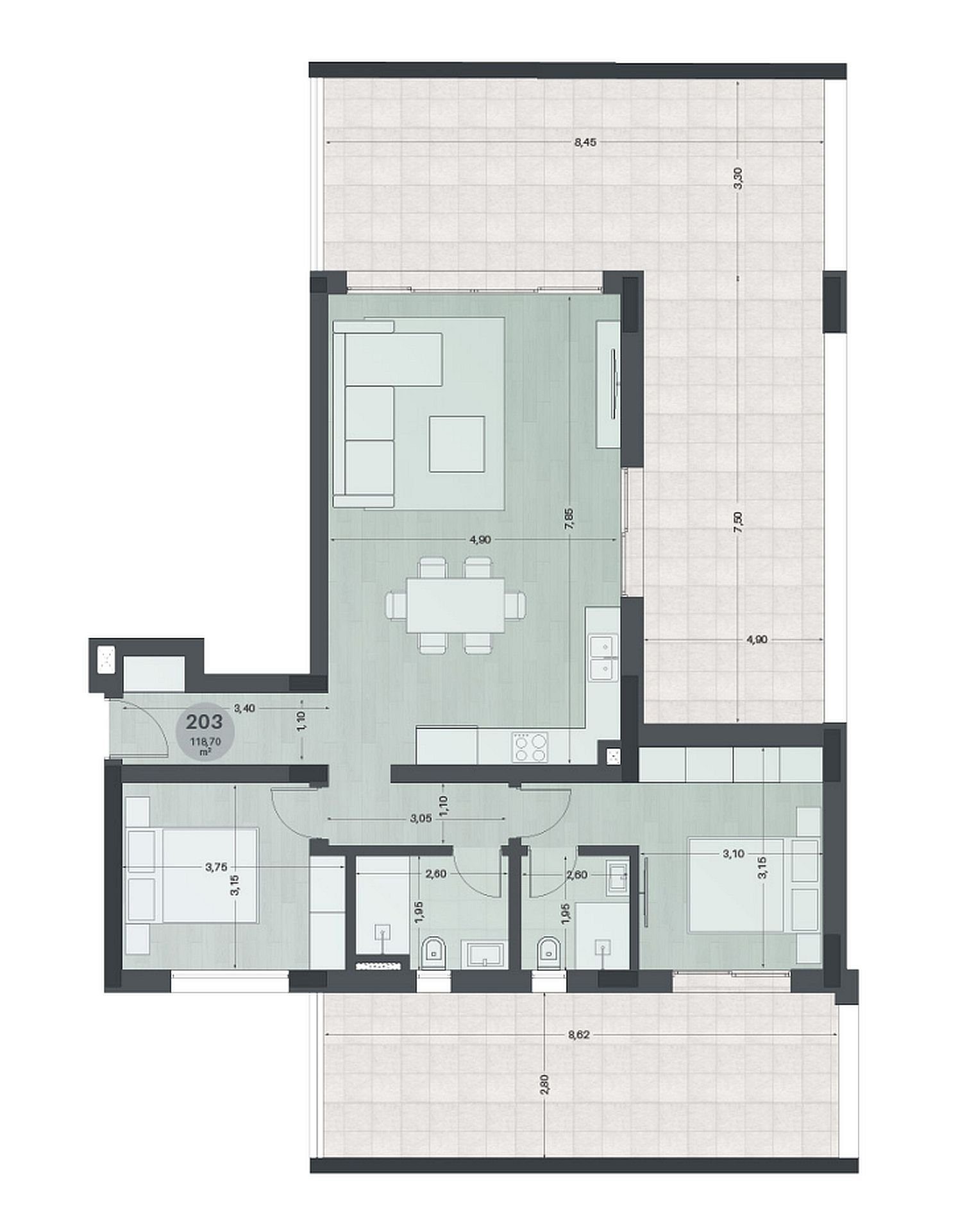 2 BR Apartment in Germasogeia, Limassol photo 16