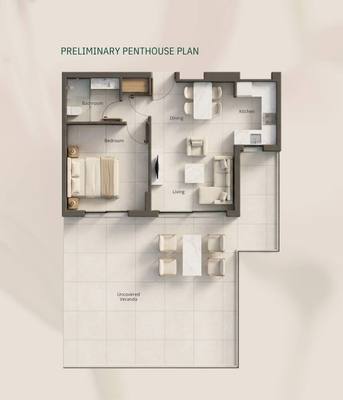 1 BR Penthouse in Geroskipou, Paphos thumbnail 12