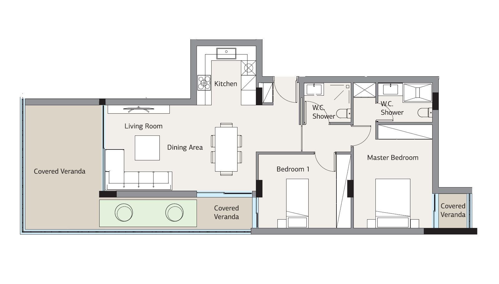 2 BR Apartment in Germasogeia, Limassol photo 14