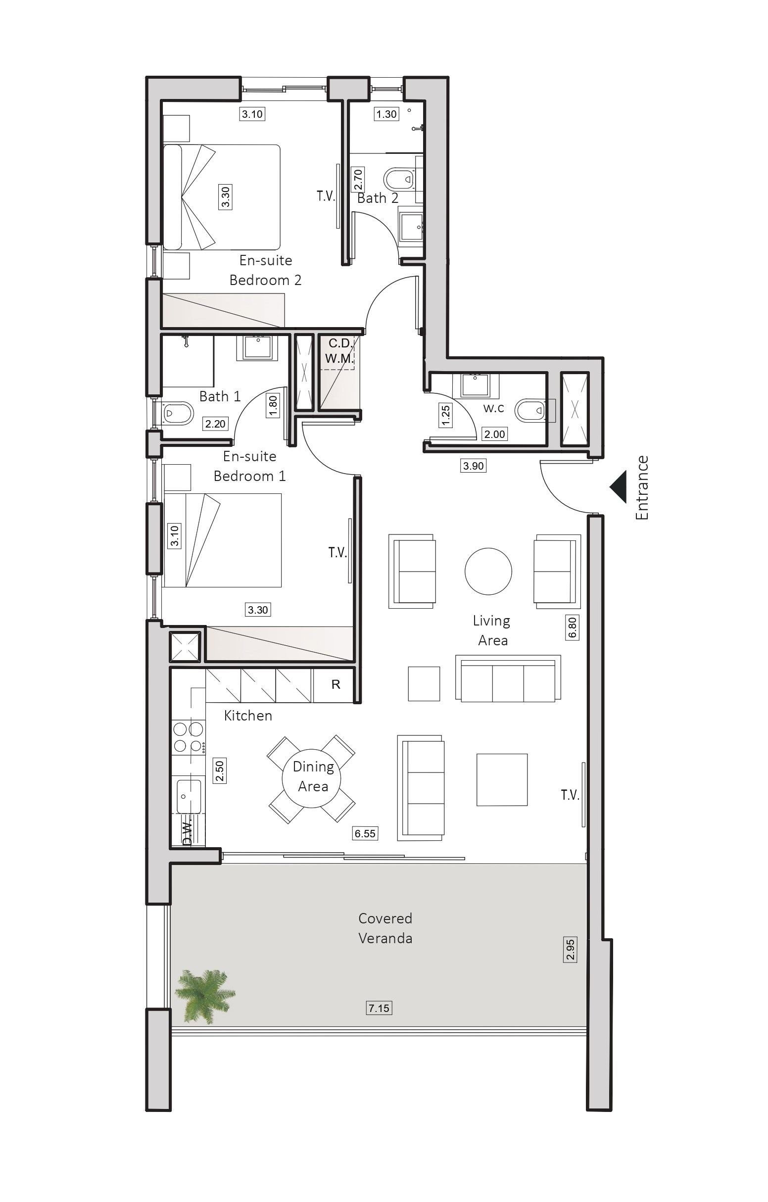 2 BR Apartment in Arch Makarios III, Larnaca photo 13
