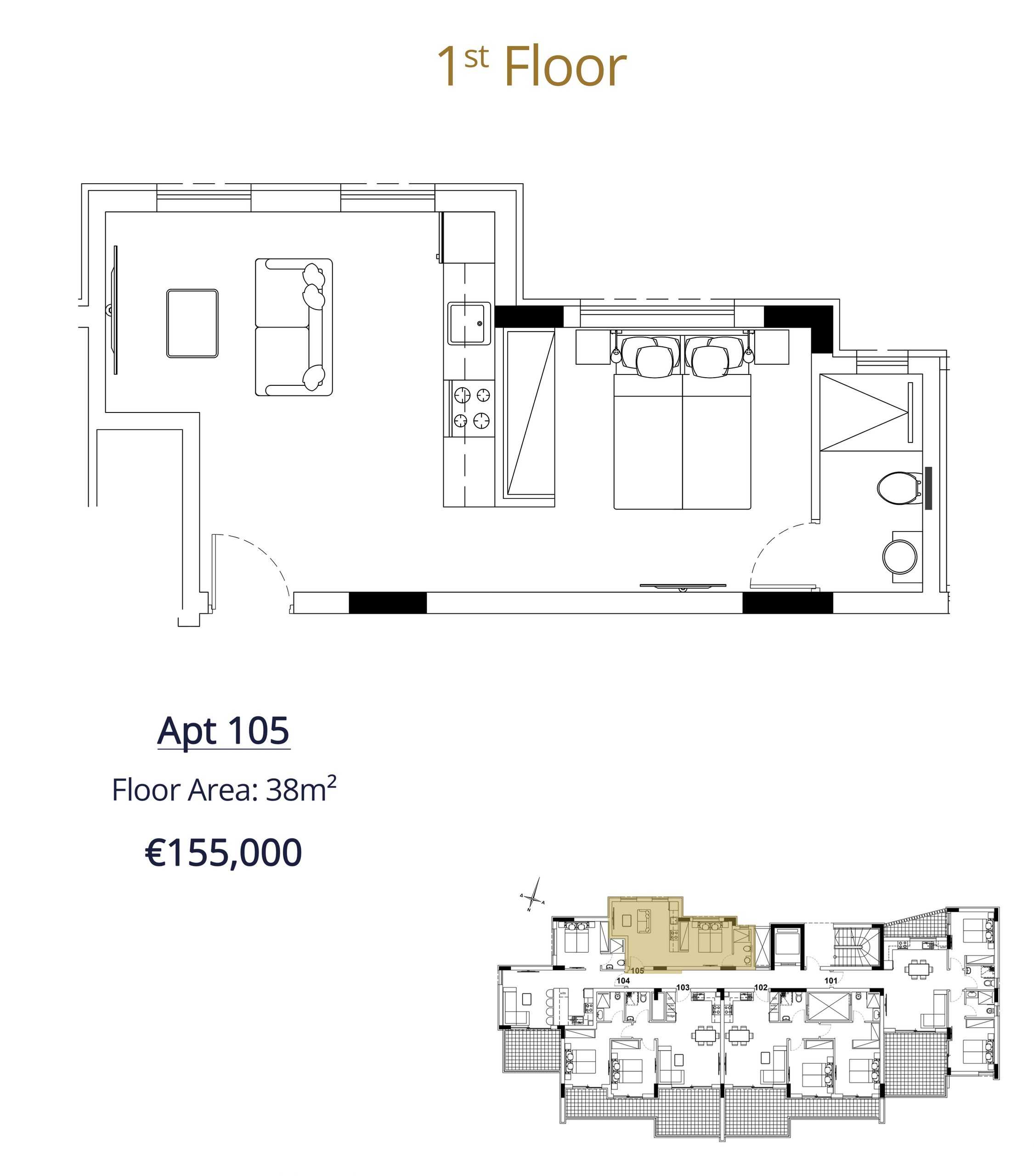1 BR Apartment in Kolossi, Limassol photo 9