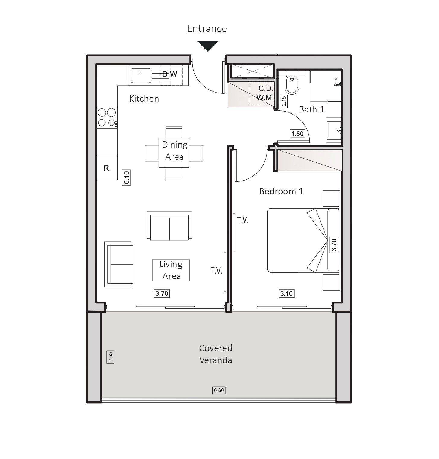 1 BR Apartment in Arch Makarios III, Larnaca photo 13