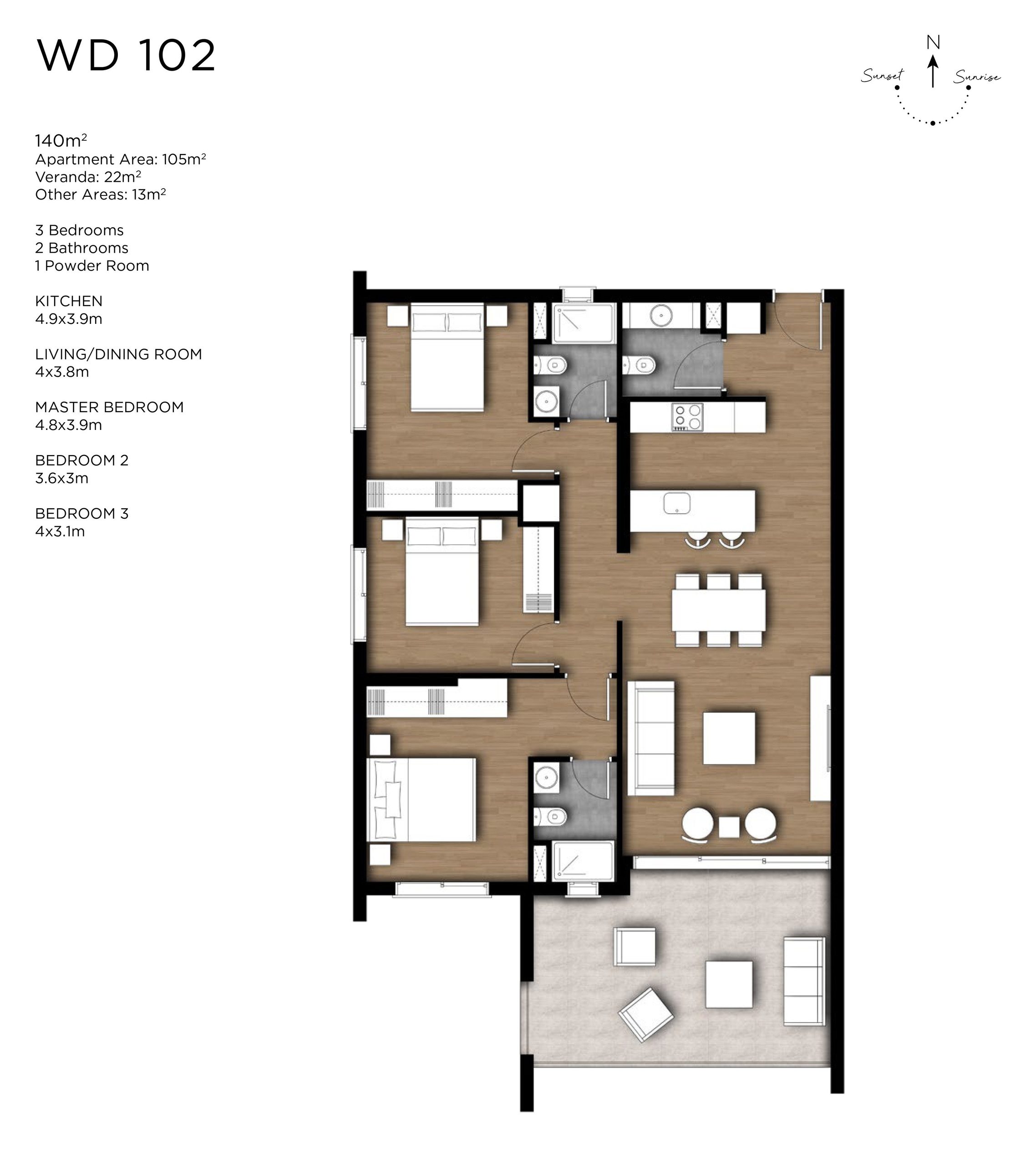 3 BR Apartment in Tserkezoi, Limassol photo 16