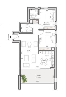Apartament z 2 syp. w Arch Makarios III, Larnaca, miniatura 13
