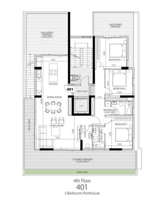 3 BR Penthouse in Agios Nektarios, Limassol thumbnail 6