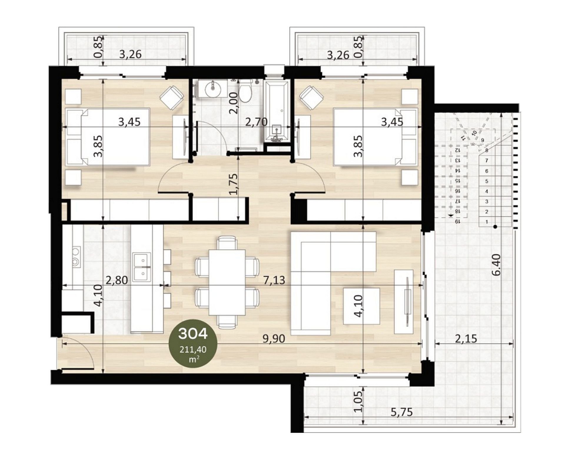 2 BR Penthouse in Mouttagiaka, Limassol photo 17