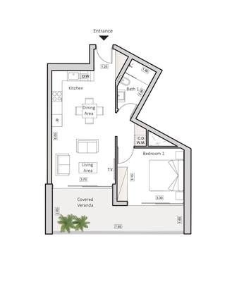 1 BR Apartment in Arch Makarios III, Larnaca thumbnail 13