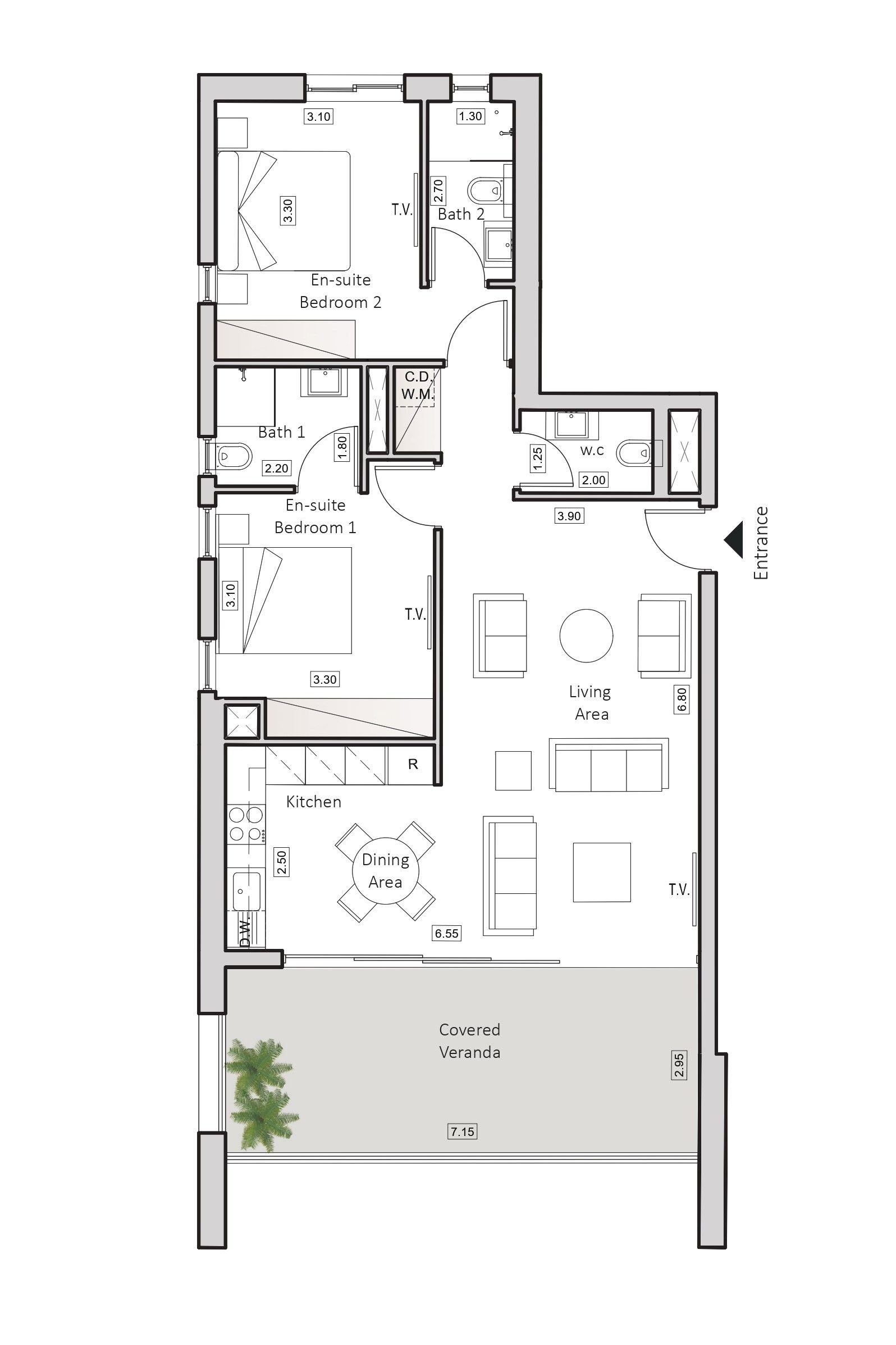 2 BR Apartment in Arch Makarios III, Larnaca photo 13