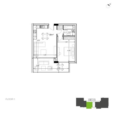 Apartament z 1 syp. w Potamos Germasogeias, Limassol, miniatura 18