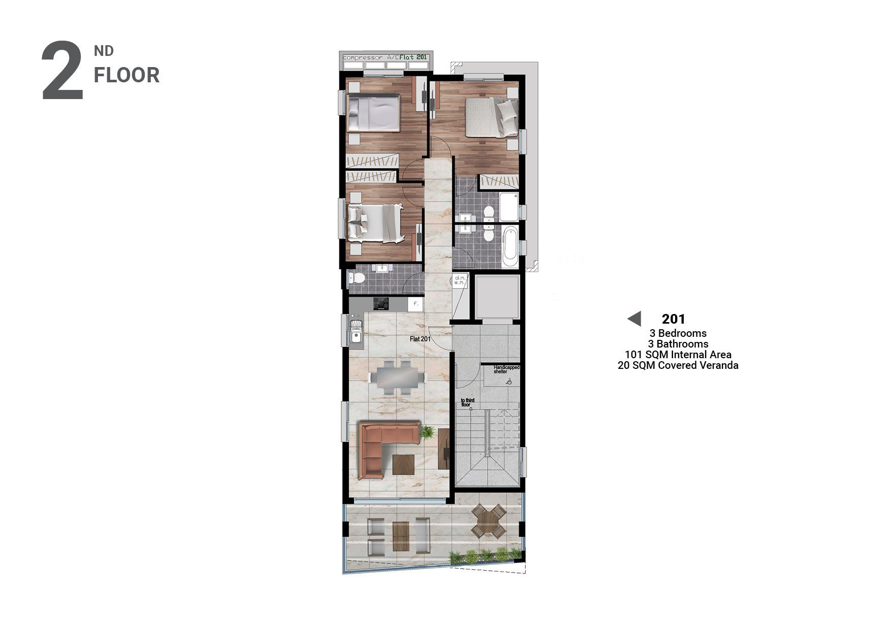 3 BR Apartment in Larnaca Center, Larnaca photo 5