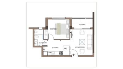 Apartament z 1 syp. w Trachoni, Limassol, miniatura 9