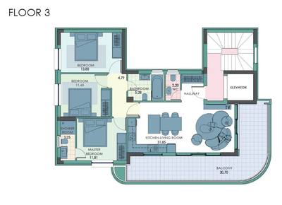 3 BR Penthouse in Agios Nektarios, Limassol thumbnail 21