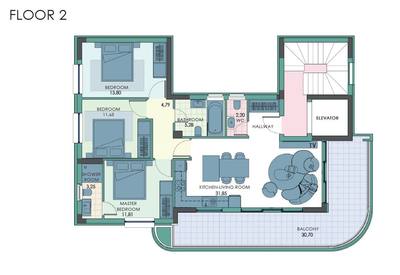 Apartament na całym piętrze z 3 syp. w Agios Nektarios, Limassol, miniatura 17