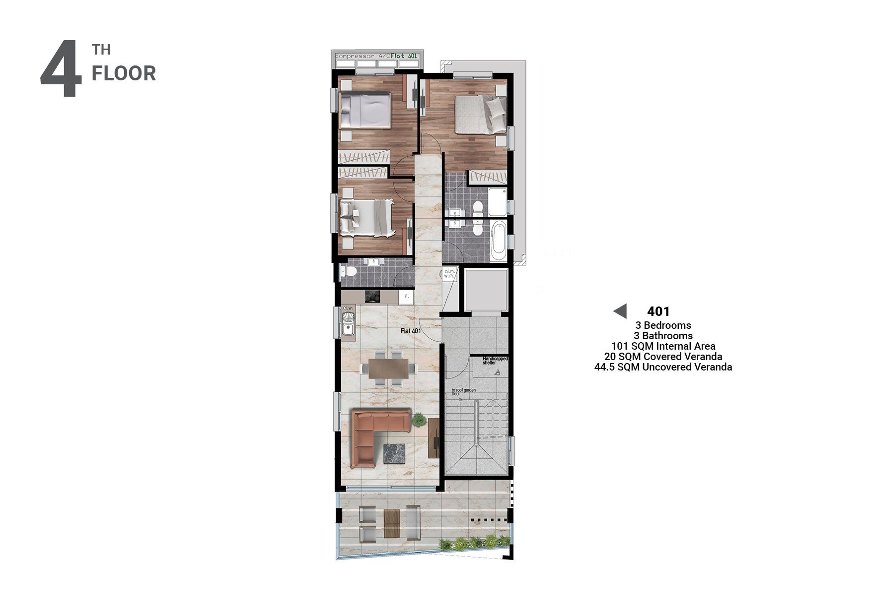 3 BR Penthouse in Larnaca Center, Larnaca photo 5